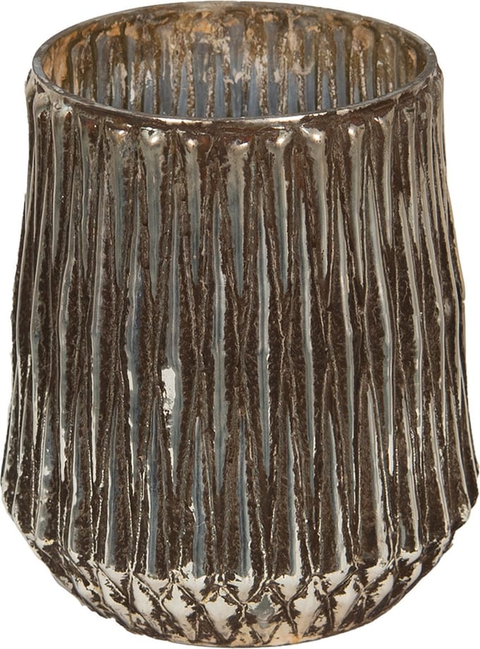 Clayre & Eef Theelichthouder Ø 18x21 cm Goudkleurig Glas
