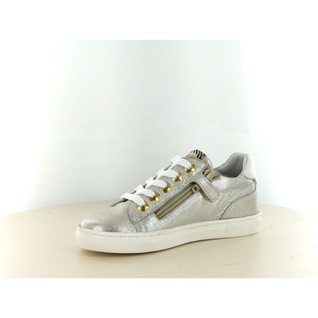 Develab 44708 Sneakers Meisjes - Leren Sneaker - Zilver - Maat 30