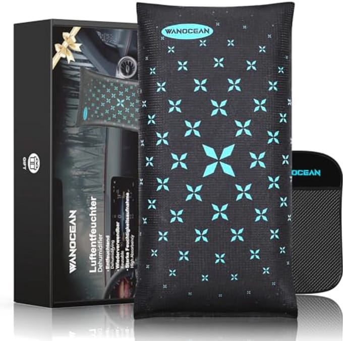 Hernieuwbare Auto Ontvochtiger 1 kg met Antislip Pad - Vochtabsorberende Silicagel Kussen