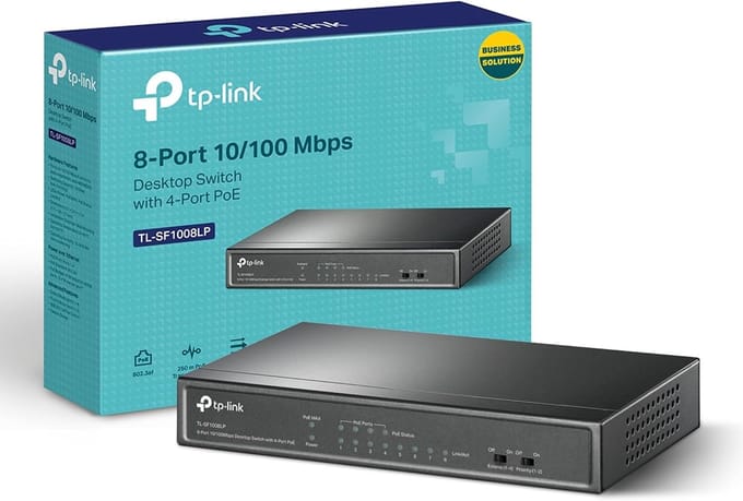8-Poorts Gigabit Switch met Power over Ethernet (PoE) - Unmanaged Netwerk Switch