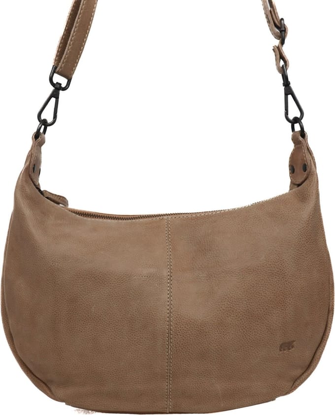 Bear Design Medium Crossbodytas / Schoudertas Dames - Leer - Betty - Beige