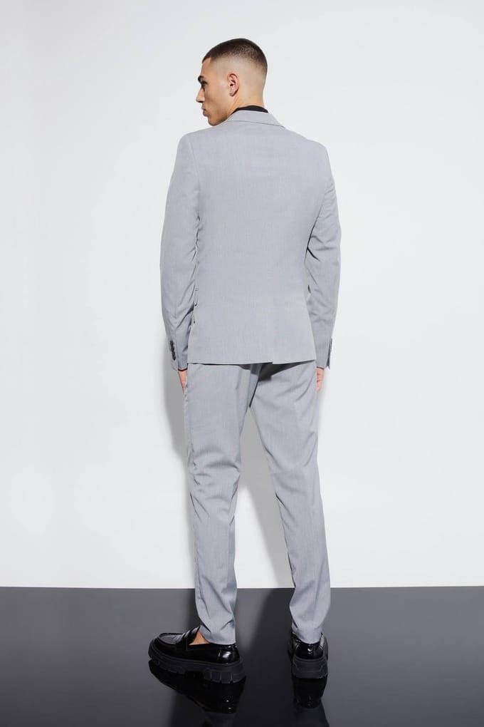 Super Skinny Single Breasted Suit Jacket | Grey | Size 52