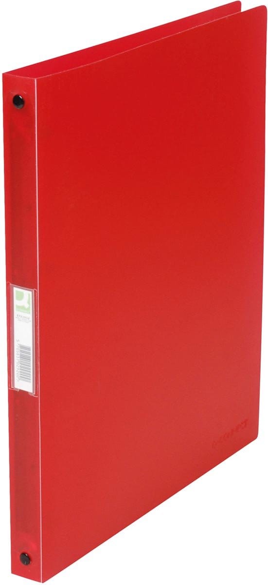 Q-CONNECT ringmap, PP, 4 ringen, 16 mm, transparant rood