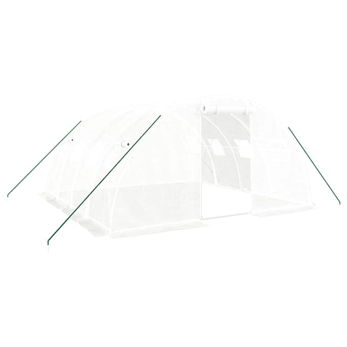vidaXL - Kas - met - stalen - frame - wit - 16 - m² - 4x4x2 - m
