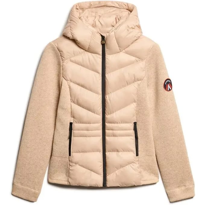 Superdry - Gebreide Hybrid Storm jas met capuchon - Dames - Gewatteerde jassen