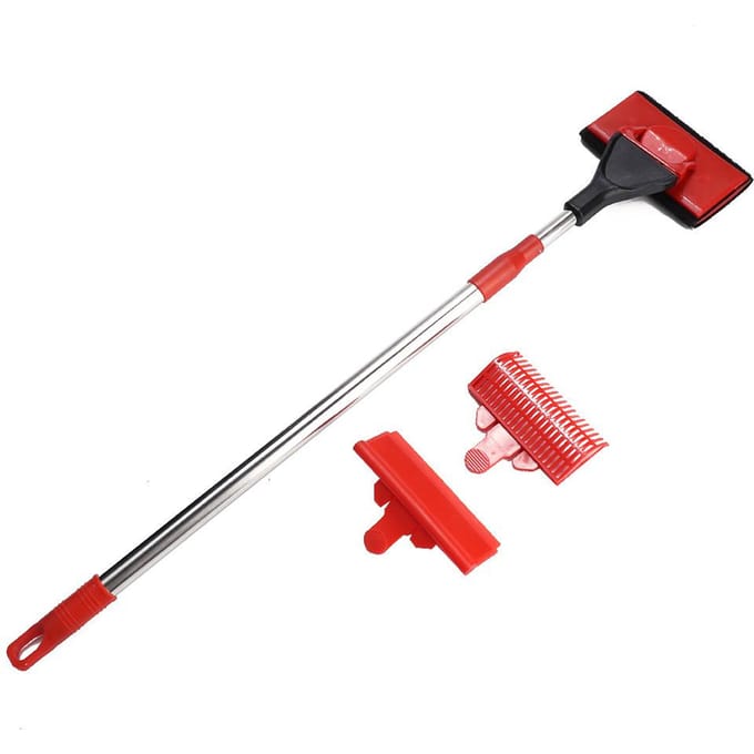 Telescopische Aquarium Vis Tank Schoonmaker Algen Schraper Borstel Vis Tank Glas Schoonmaker red