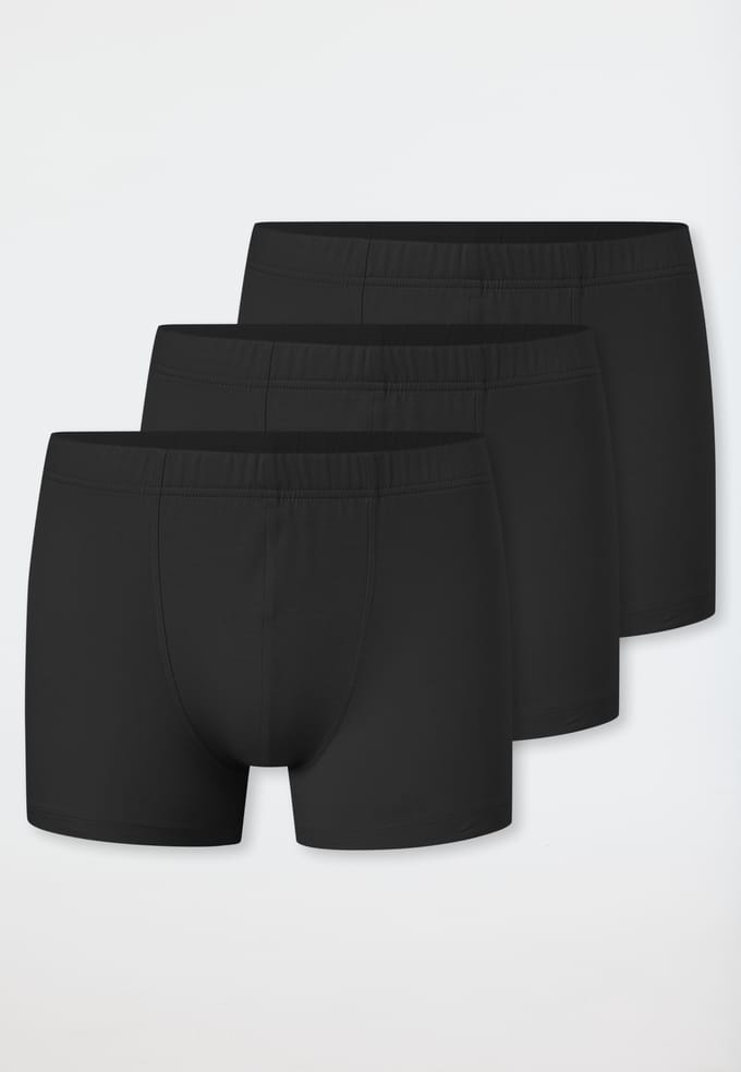 SCHIESSER 95/5 Essentials 3 PACK Shorts - Heren Onderbroek zwart