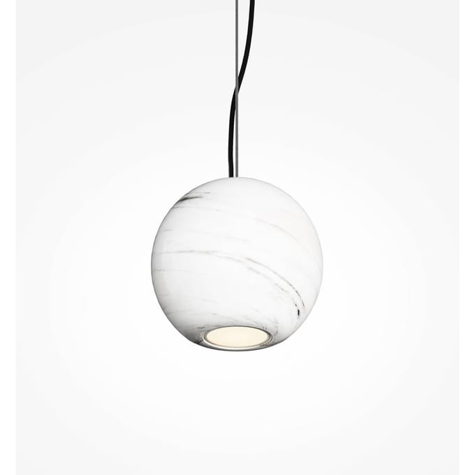Maytoni Hanglamp BASIC TEXTURE, wit, Ø 12 cm, marmer, GU10