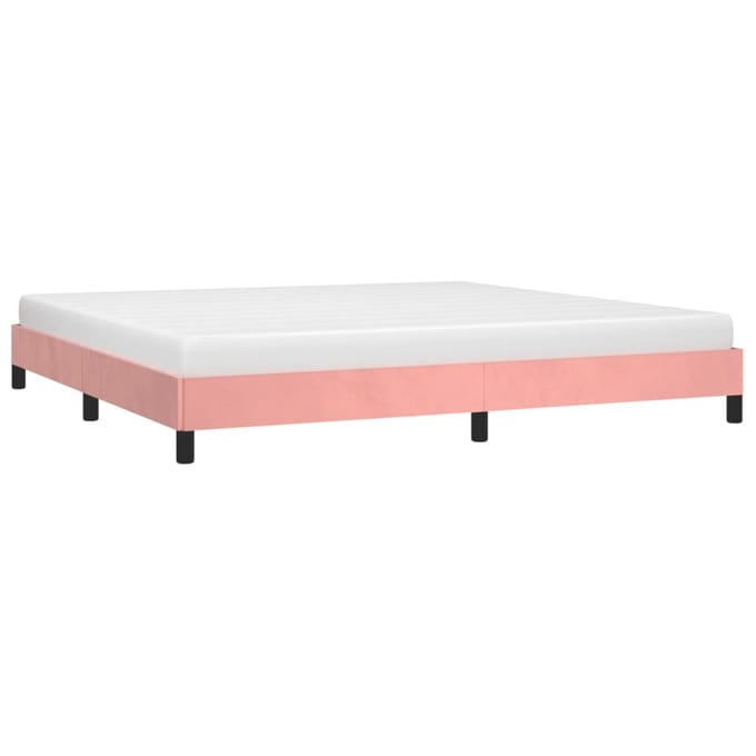 vidaXL - Bedframe - fluweel - roze - 200x200 - cm