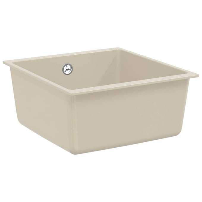 vidaXL - Wasbak - 80% - Kwarts - en - 20% - Hars - 430 - x - 460 - mm - Beige