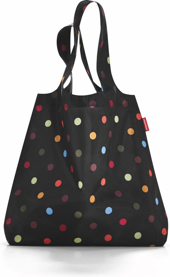 Reisenthel Mini Maxi Shopper Opvouwbare Boodschappentas - 15L -Dots Zwart