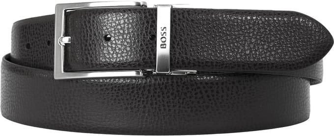 BOSS leren heren riem - zwart