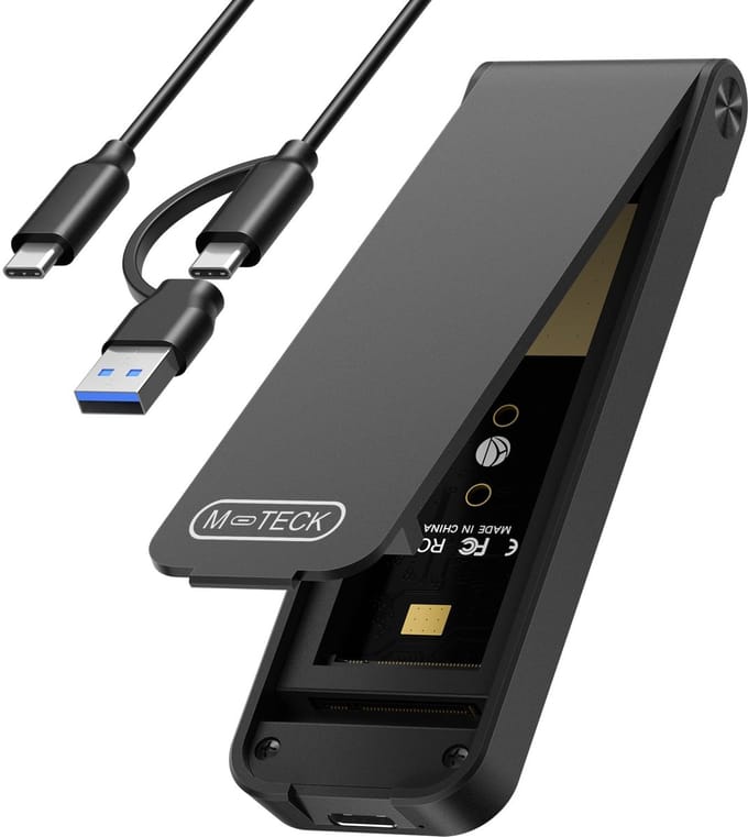 M-TECK M.2 NVMe SSD Behuizing USB 3.2 - 10 Gbit/s - Compact - Click en Go installatie