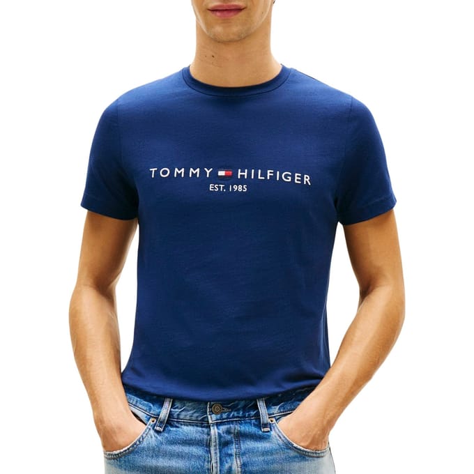 Tommy Hilfiger Tommy Logo Tee Carbon Navy Taglia: S | Magliette basic Outlet | Uomo | Blu