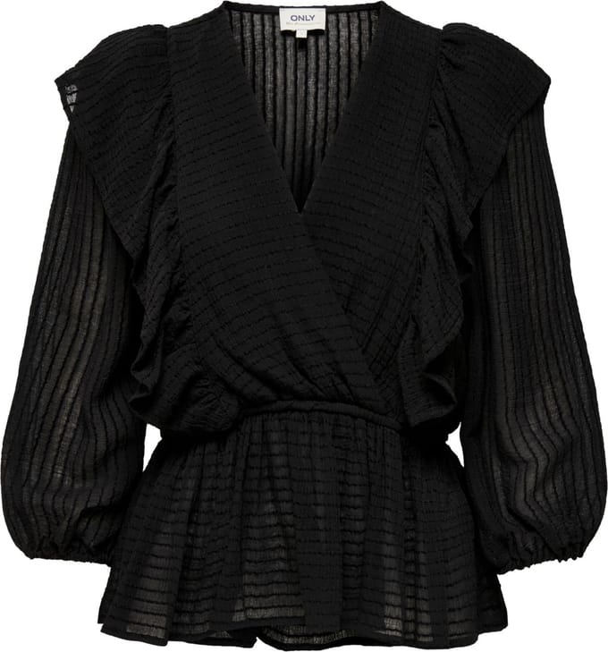 ONLY ONLLONDON 3/4 RUFFLE TOP NOOS WVN Dames Top - Maat XS