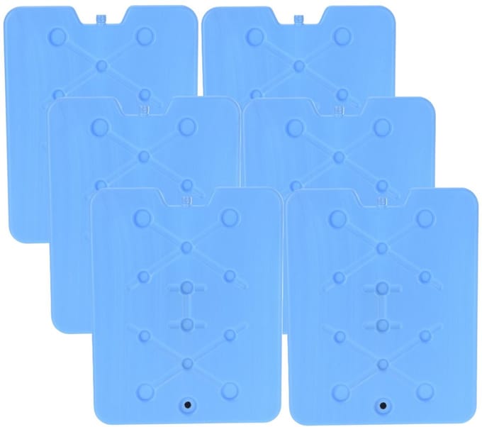 Excellent Houseware Koelelement Ice Pack - 6x - blauw - plat - polyethyleen - 900 gram - 32 x 25 x 1 cm - schijf