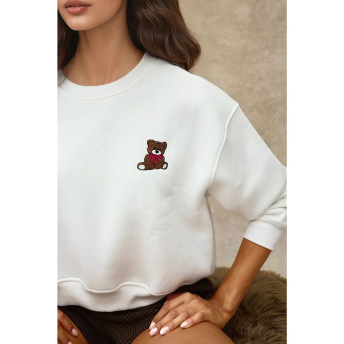 Geborduurd Relaxed Fit Katoenen Sweatshirt