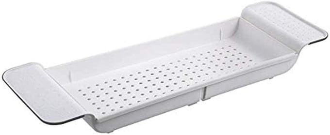 Badkuip Organizer - Bad Accessoire - Ontspannen in Bad - Verstelbare Armpjes - 56 cm - Wit