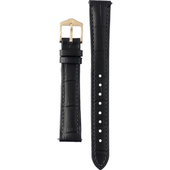 Hirsch Horlogeband -  Duke Zwart - Leer - 14mm