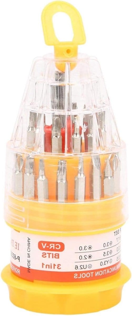 Schroevendraaierset - Precisie Bits - Reparatie Apparaten - Magnetische Bits - 31 Delig - Grijs