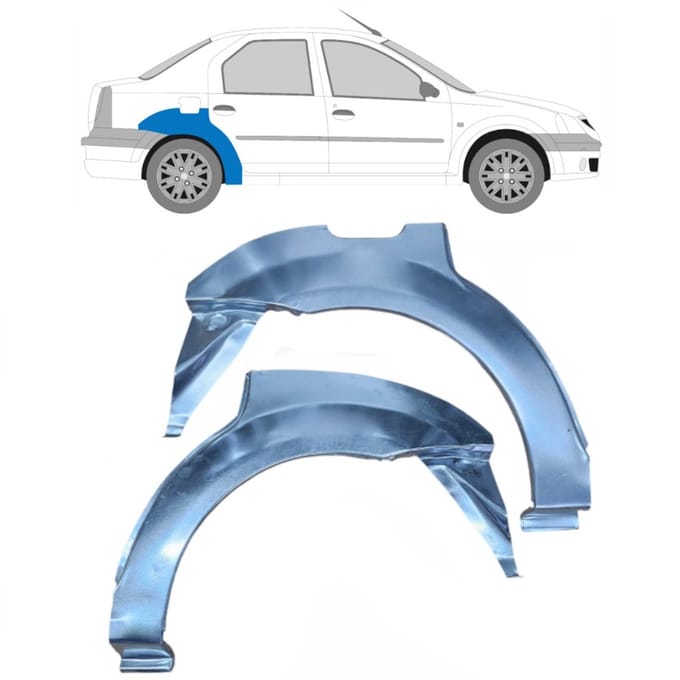 Reparatiepaneel achterspatbord voor Dacia Logan 2004-2009 / Links + Rechts / Set