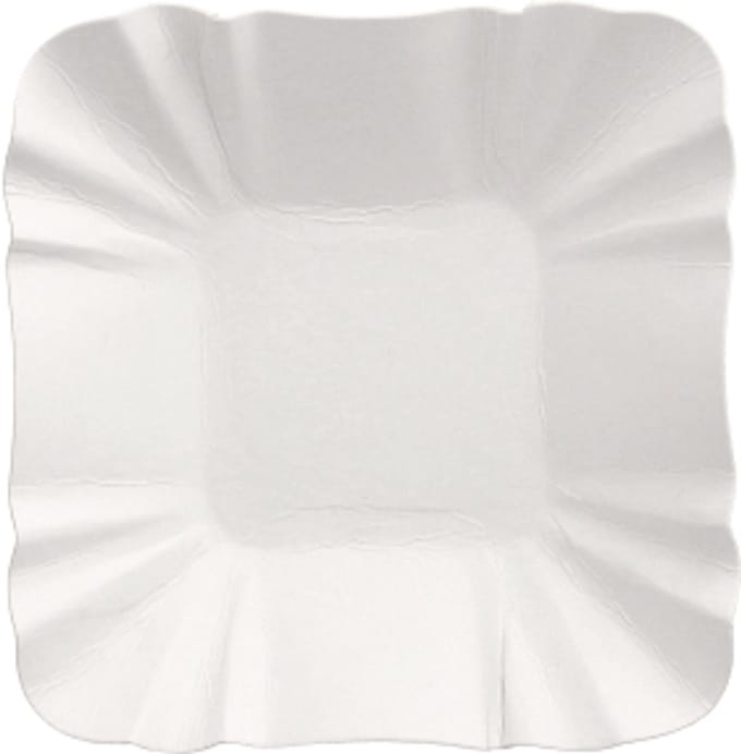 250 Schalen, karton pure hoekig 9 cm x 9 cm x 3 cm wit