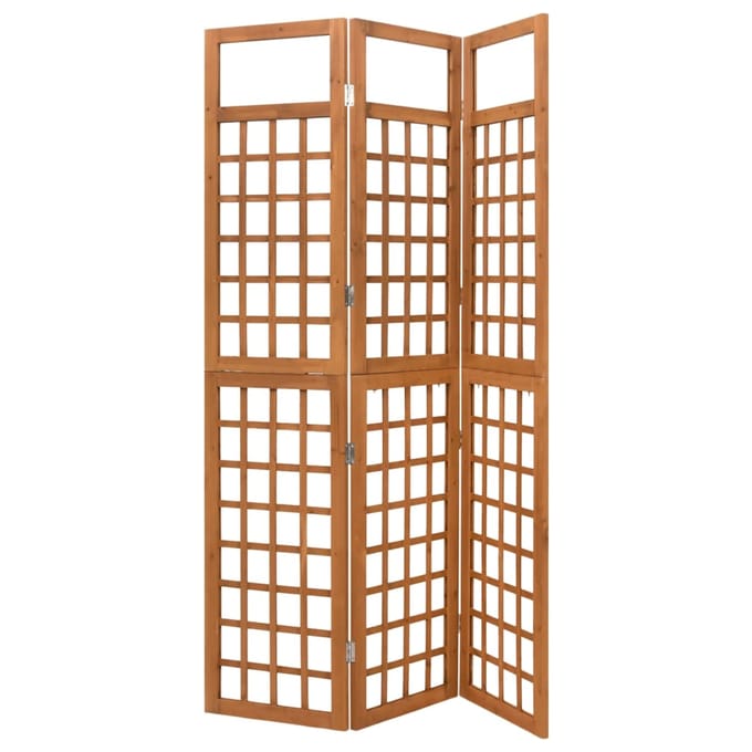 vidaXL - Kamerscherm/trellis - met - 3 - panelen - 121x180,5 - cm - vurenhout