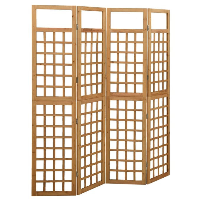 vidaXL - Kamerscherm/trellis - met - 4 - panelen161x180 - cm - massief - vurenhout