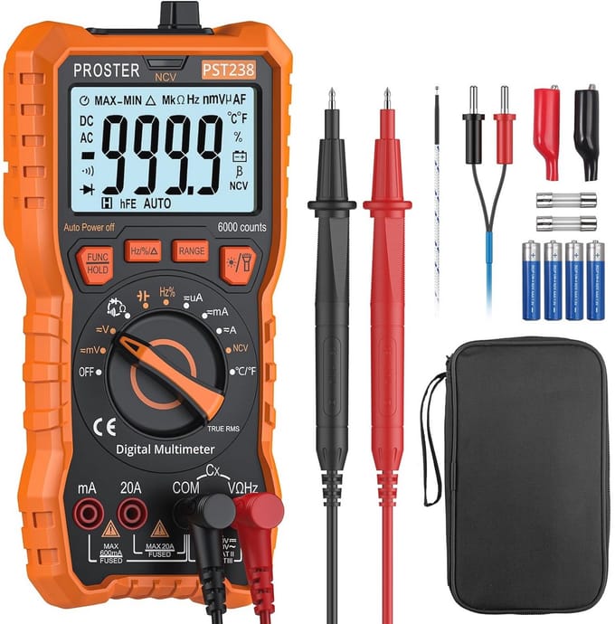 Digitale Multimeter True RMS 6000 Tellingen Spanning Stroom Weerstand Temperatuur Meten