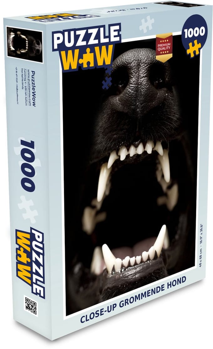 Puzzel Close-up grommende hond - Legpuzzel - Puzzel 1000 stukjes volwassenen