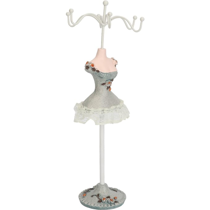 Oorbellen Ketting Prinsessenjurk Standaard Display IJzeren Mannequin Prinsessen Sieradenrek Pine Green 3 gray