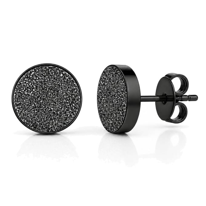 LGT JWLS Stud Oorbellen - 6mm Mat Zwart