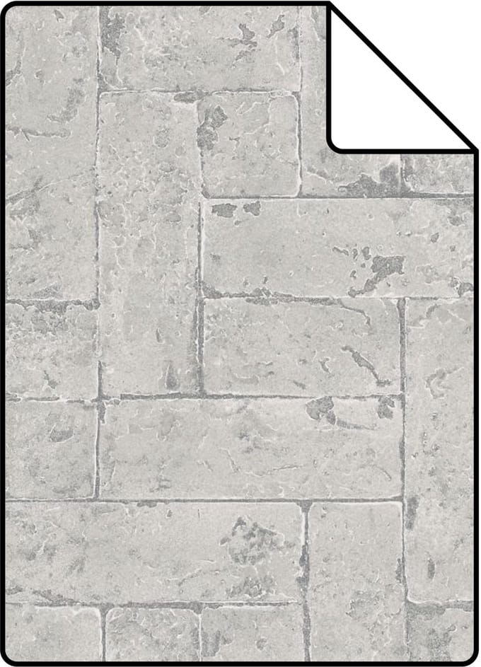 Proefstaal Origin Wallcoverings behang bakstenen lichtgrijs - 26,5 x 21 cm - 347570-S