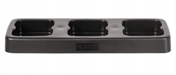 Plafor Standaard voor 3 Afvalbakken Fit Bin 75L - Zwart Plastic