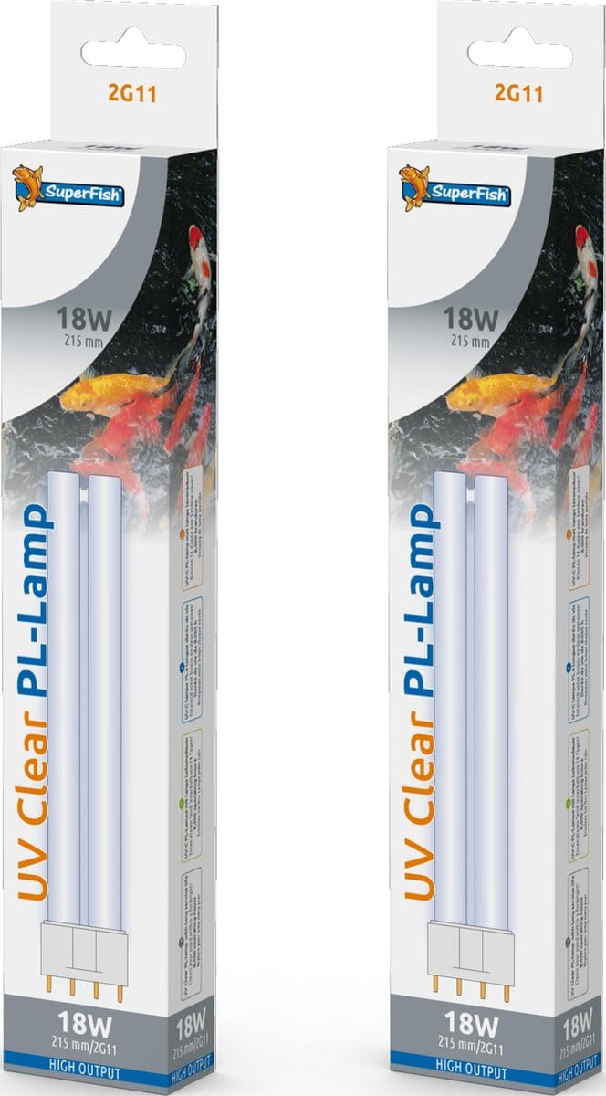 Superfish UV PL 18 watt vervangingslamp 2 stuks