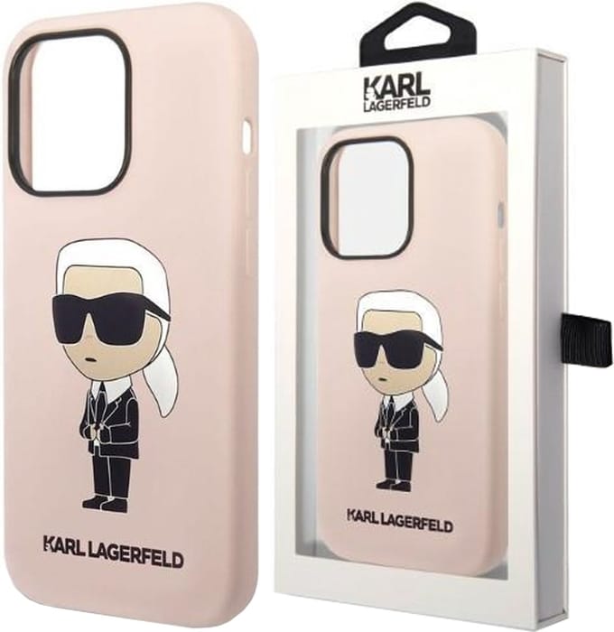 Karl Lagerfeld iPhone 14 Pro Max Hardcase Backcover - Ikonik NFT Karl - Magsafe Compatible - Roze