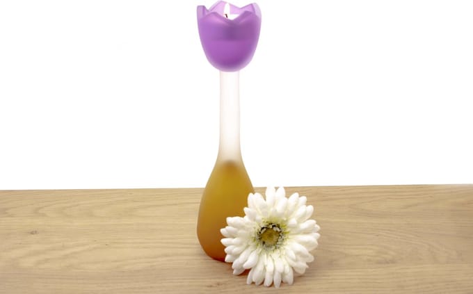 Mini Urn - Urn - Waxinelichthouder - Tulp - Paarse Tulp met Bruin