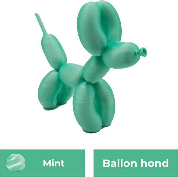 Ballon hond design beeld – Decoratief beeld - Mint - 3d geprint beeld – Moderne woondecoratie - 25CM