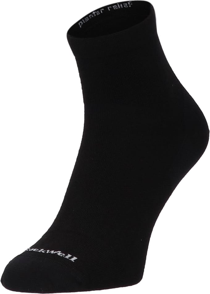 Sockwell - Plantar Ease Quarter Heren Hielspoor Sokken Klasse 2 Black Solid - Maat 39-43