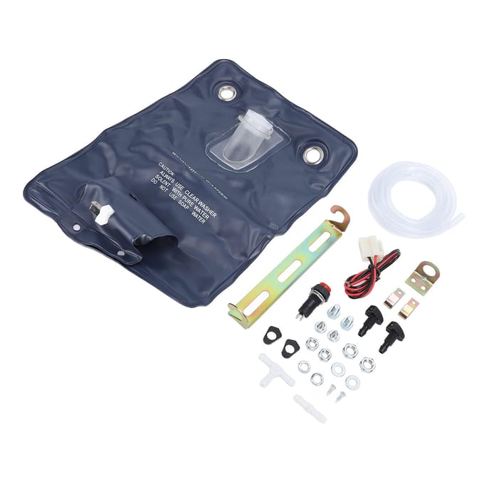 12V Universele Ruitensproeierpomp Zak Kit 1L Efficiënte Reiniging Jet Knopschakelaar 151286776374 gray
