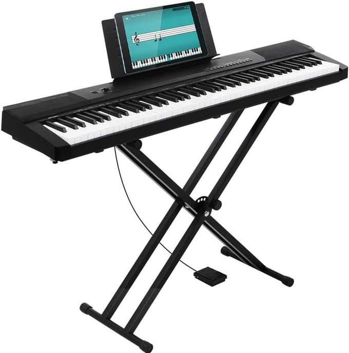 Digitaal Piano Keyboard met 88 Semi-Gewogen Toetsen en Stand