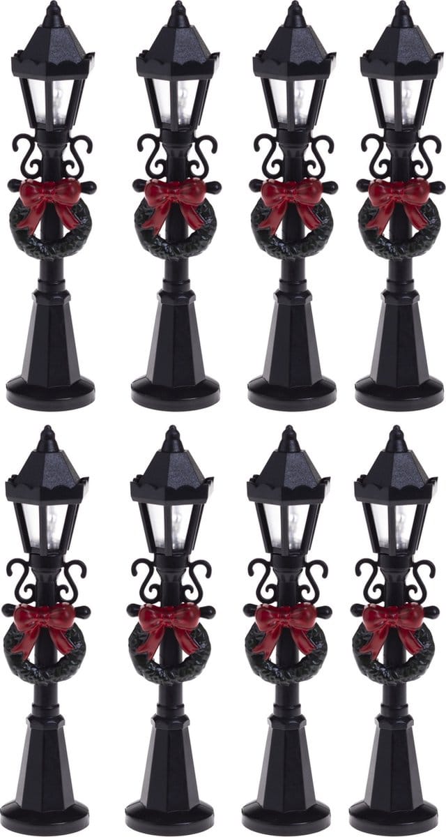 Feeric lights and christmas kerstdorp straatlantaarns - 8x st - H10 cm