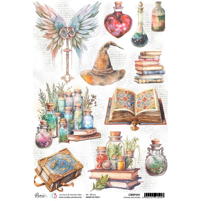 Motief strozijde "Wizard Academy - Boeken en toverdrank"