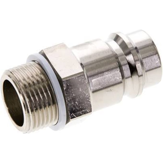 Vernikkeld Messing DN 19 Luchtkoppeling Insteeknippel G 3/4 inch Buitendraad - CLP19-M-BN-034