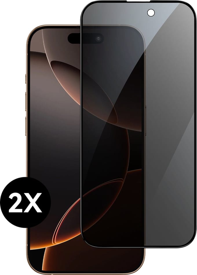 Screen protector geschikt voor iPhone 16 Pro Max Screen protector Privacy - Prive Screenprotector - Privacy Screen Protector geschikt voor iPhone 16 Pro Max Screenprotector - Gehard Glas - Beschermglas - Volledig Dekkend - 2 stuks