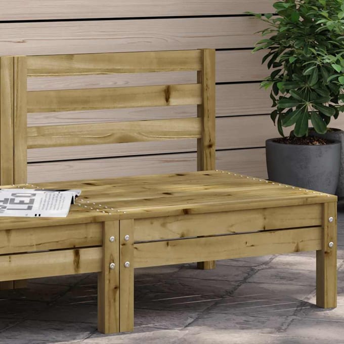 vidaXL - Corner - Sofa - Treated - pine - wood - Natural - Impregnated