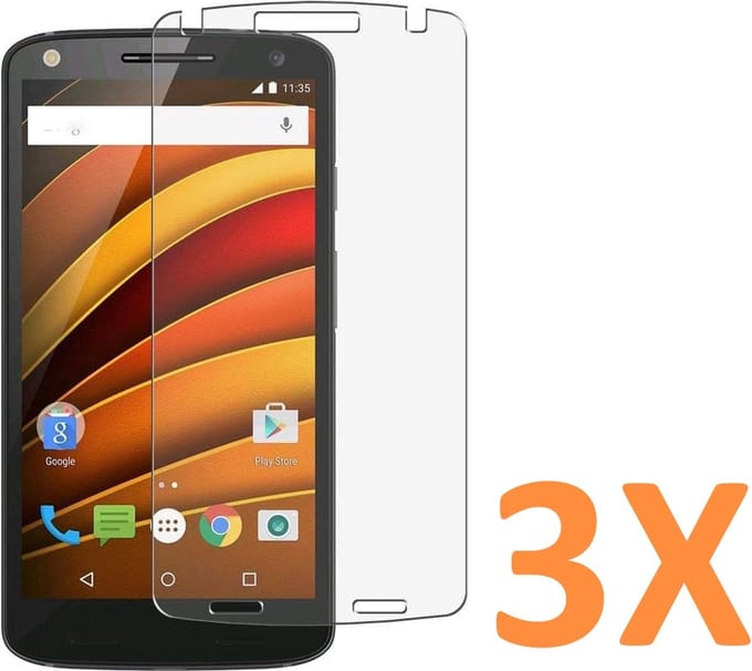 Screenprotector Glas - Tempered Glass Screen Protector Geschikt voor: Motorola MOTO X Force - 3x