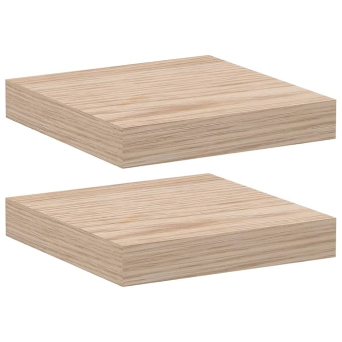 vidaXL - Wandschapppen - 2 - st - 23x23,5x4 - cm - bewerkt - hout