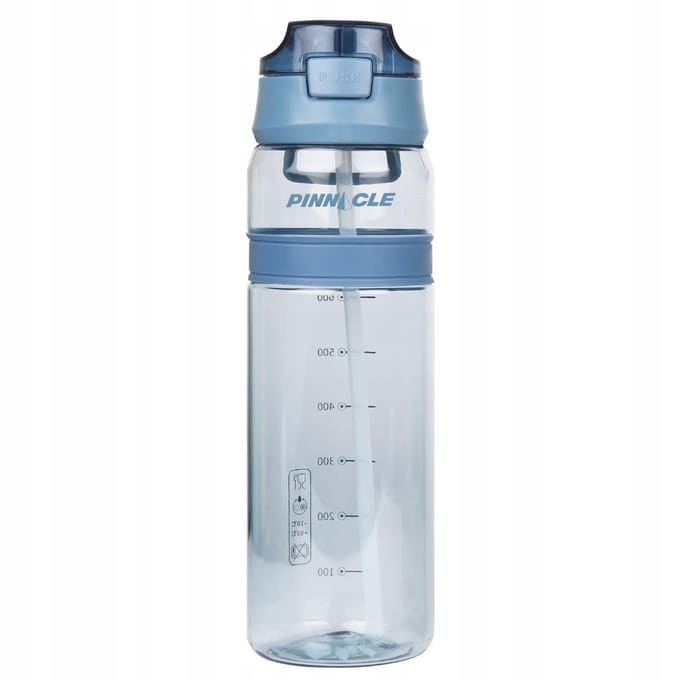Bouteille d'eau Pinnacle Phy-B-1011 850 ml Bleue avec Poignée et Paille