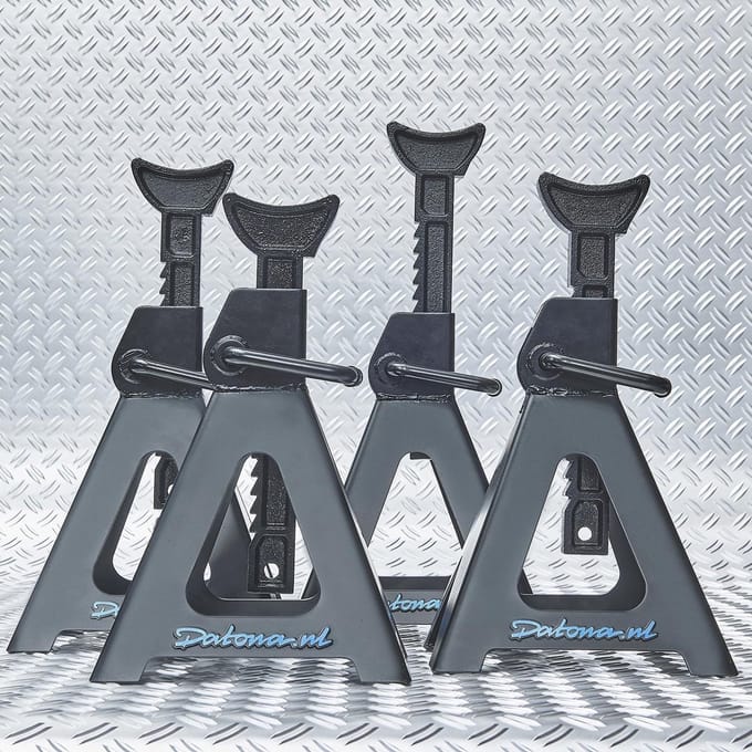 Datona® Extra hoge assteunen 6 ton - 4 stuks - Zwart